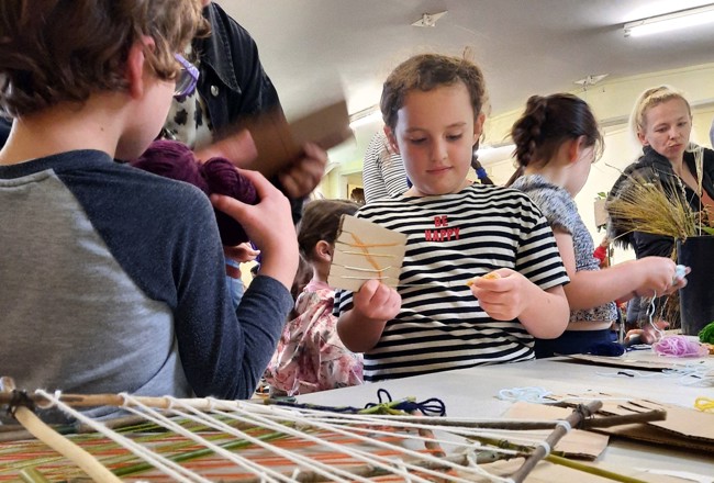 Children doing crafts