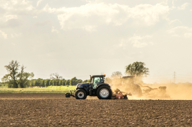 Tractor in a field